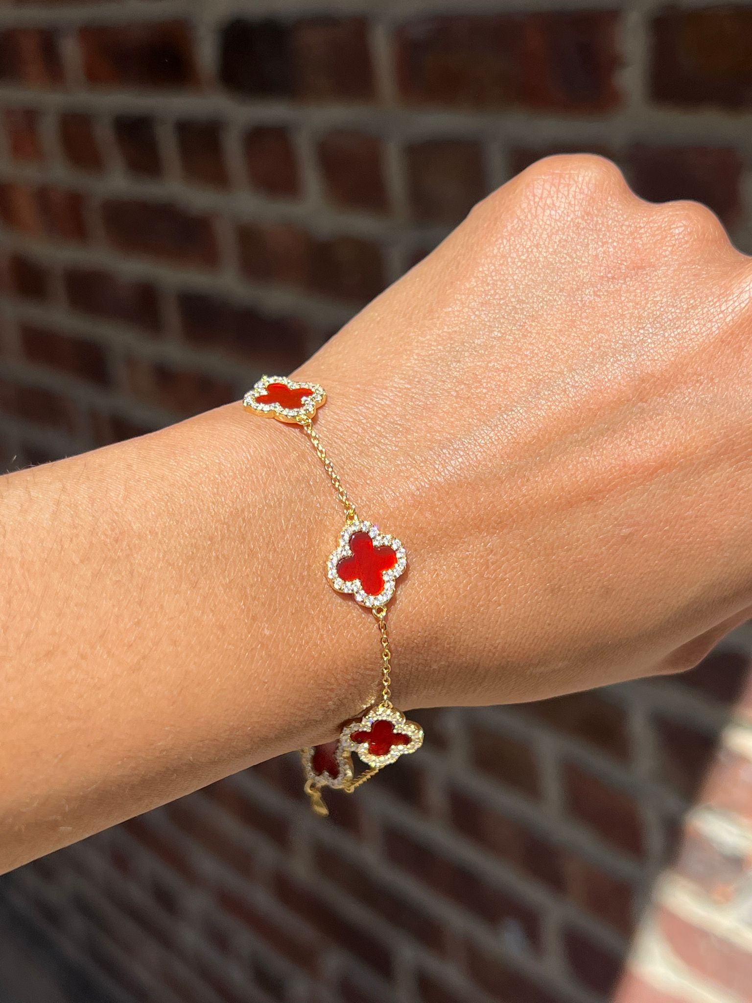Red clover bracelet